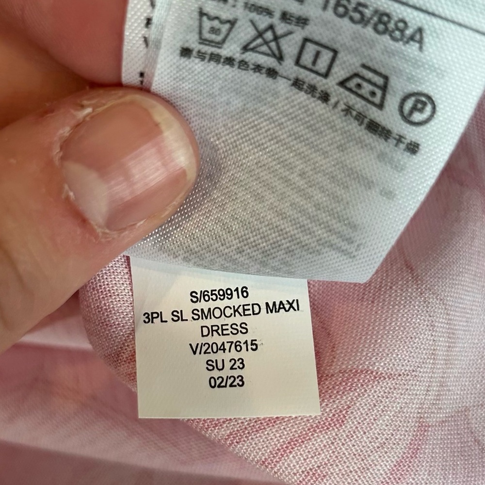 GAP Maternity Pink Floral Smocked Tiered Maxi Sun Dress Comfortable Bright - Picture 9 of 11